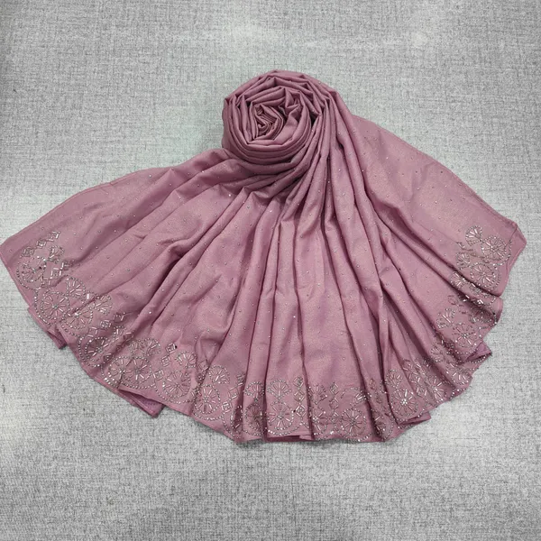 Shimmer Chiffon Hijab With Beads Work | HJ45